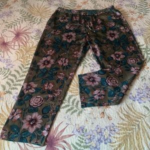 Ralph Lauren Satin Floral Skinny Pants